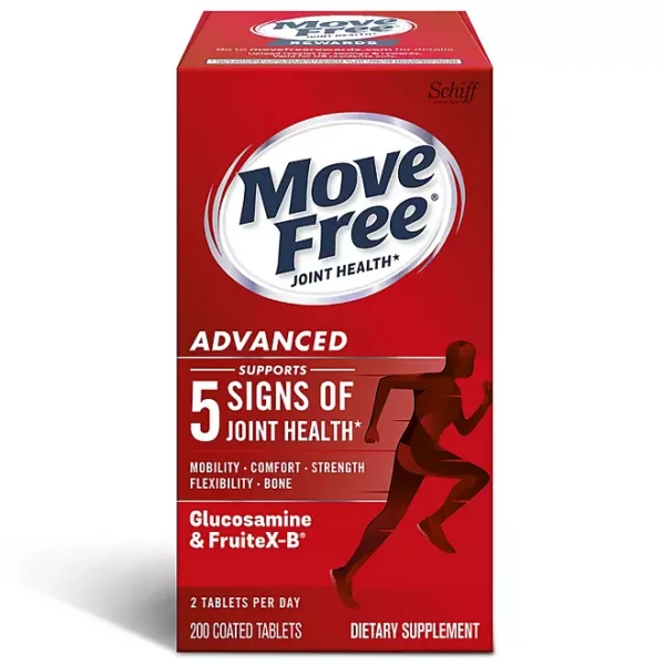 Move Free Advanced Glucosamine Joint Health Support Supplement Tablets, 200 ct.
