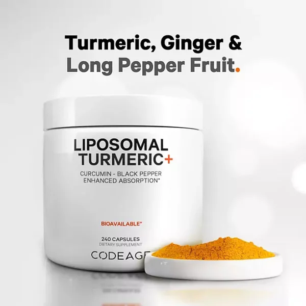 Codeage Liposomal Turmeric Curcumin Capsules, 240 ct. - Image 4