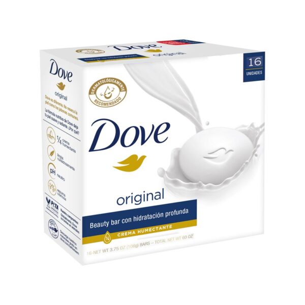 Dove Bath Soap Bar with Moisturizing Cream 16 Units / 106 g 13.75 oz
