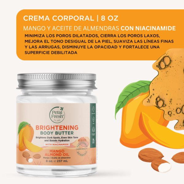Petal Fresh Mango and Almond Oil Exfoliating and Body Butter Set with AHA and Niacinamide 473 mL + 237 mL | 16 oz + 8 oz - Image 2